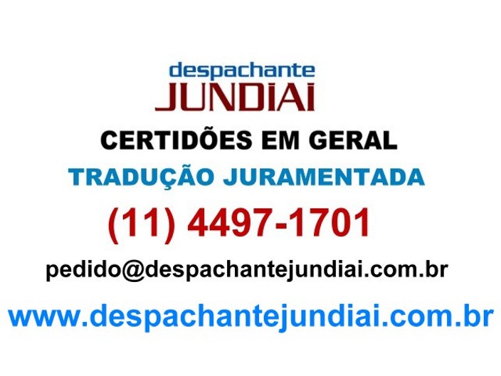 Despachante Jundiaí - Tradução Juramentada